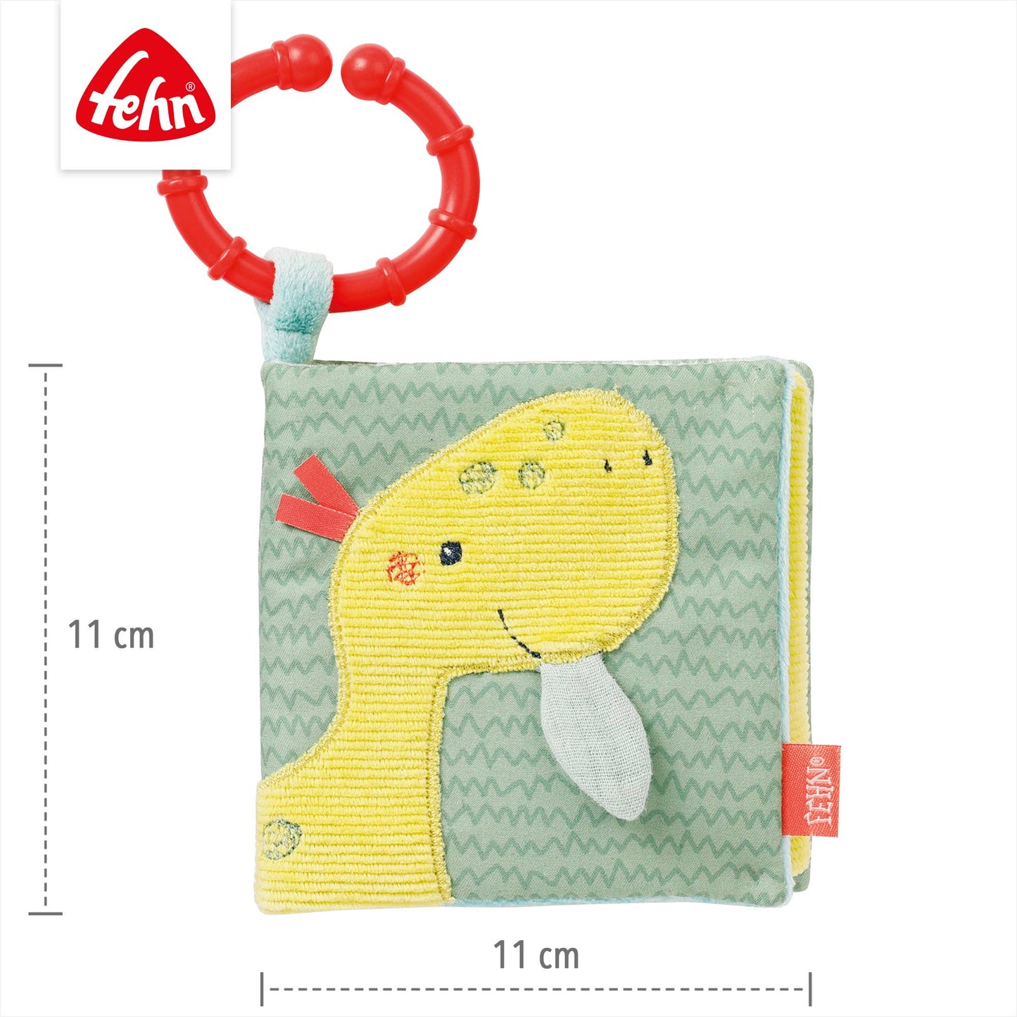 Stoffbuch "Happy Dino" mit Dinosaurier-Motiv von Fehn