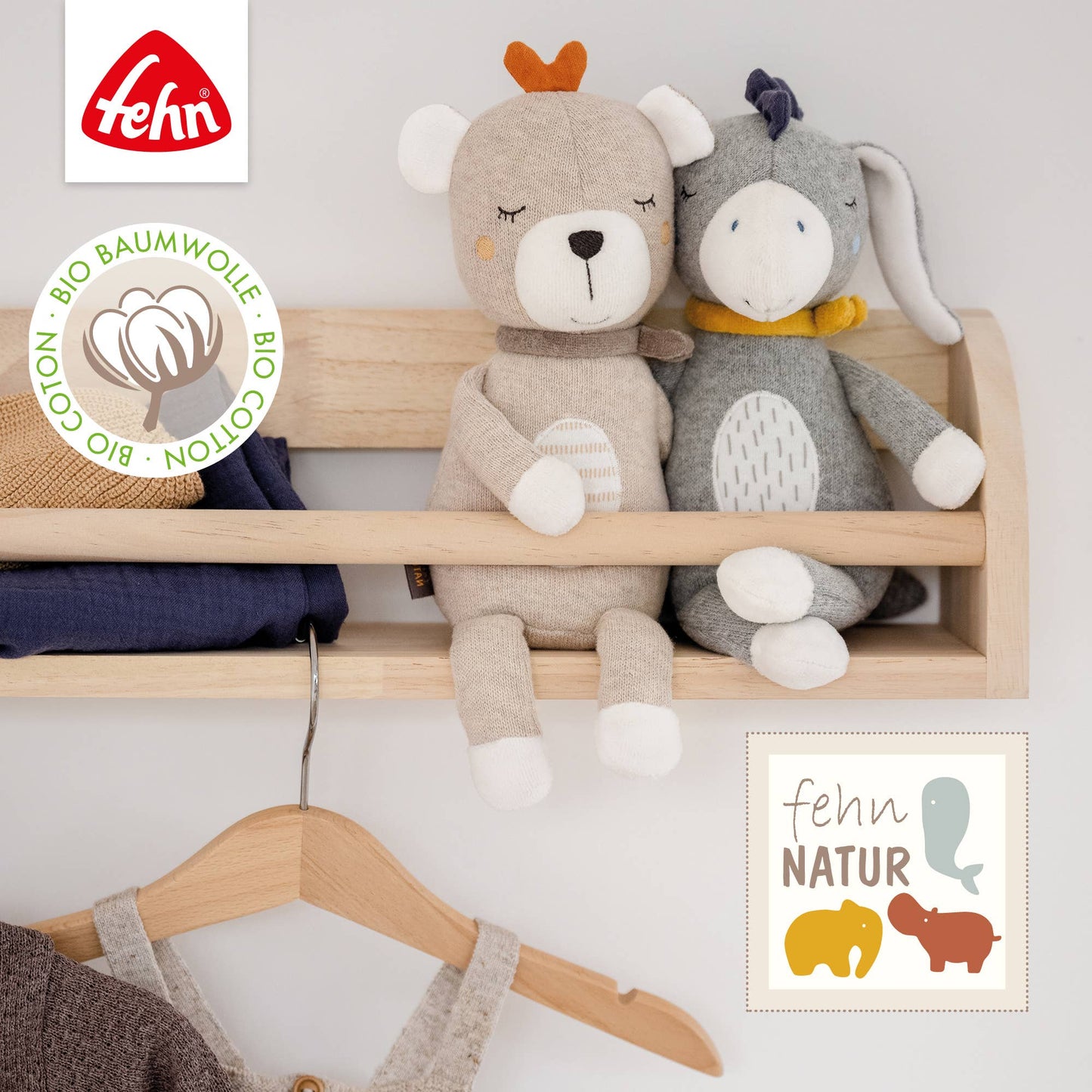 Knistertier "Teddy" von Fehn - Schöne Geschenkidee zur Geburt