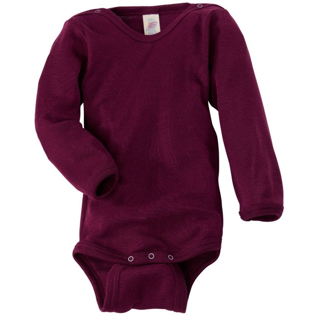 Langarm Babybody "Orchidee" aus Wolle/Seide, verschiedene Größen