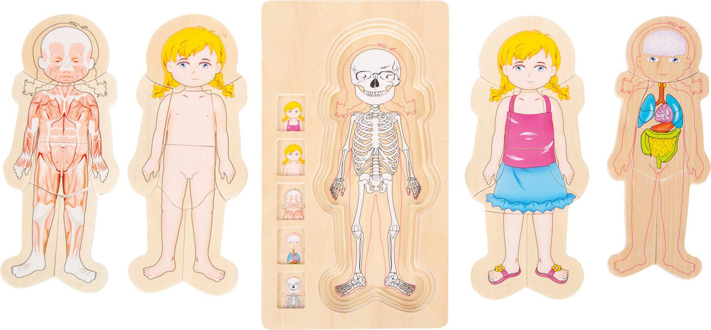 Schichtenpuzzle "Anatomie Mädchen" aus Holz von Small Foot