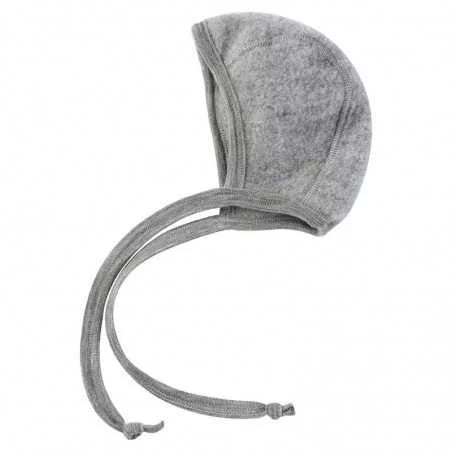 Light grey baby tie-on hat in "Light Grey Melange", various sizes