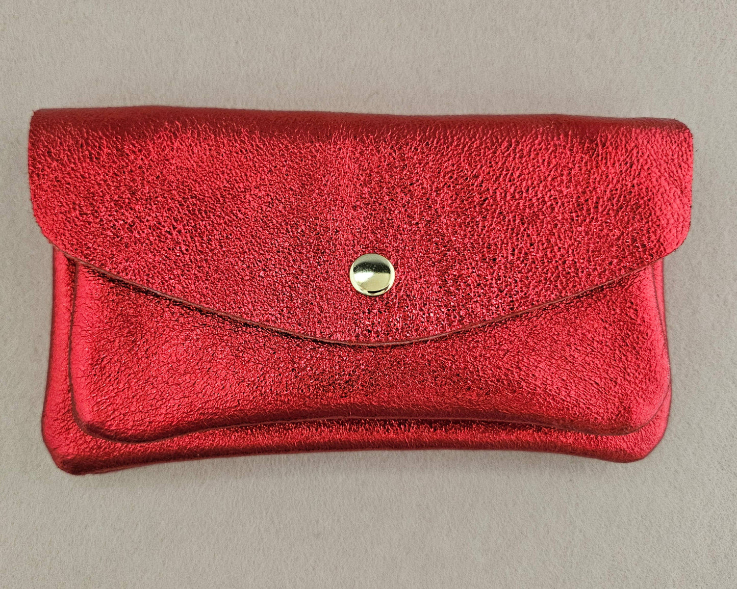 Große Royal Marais Leder-Geldbörse in Rot mit Metallic-Finish