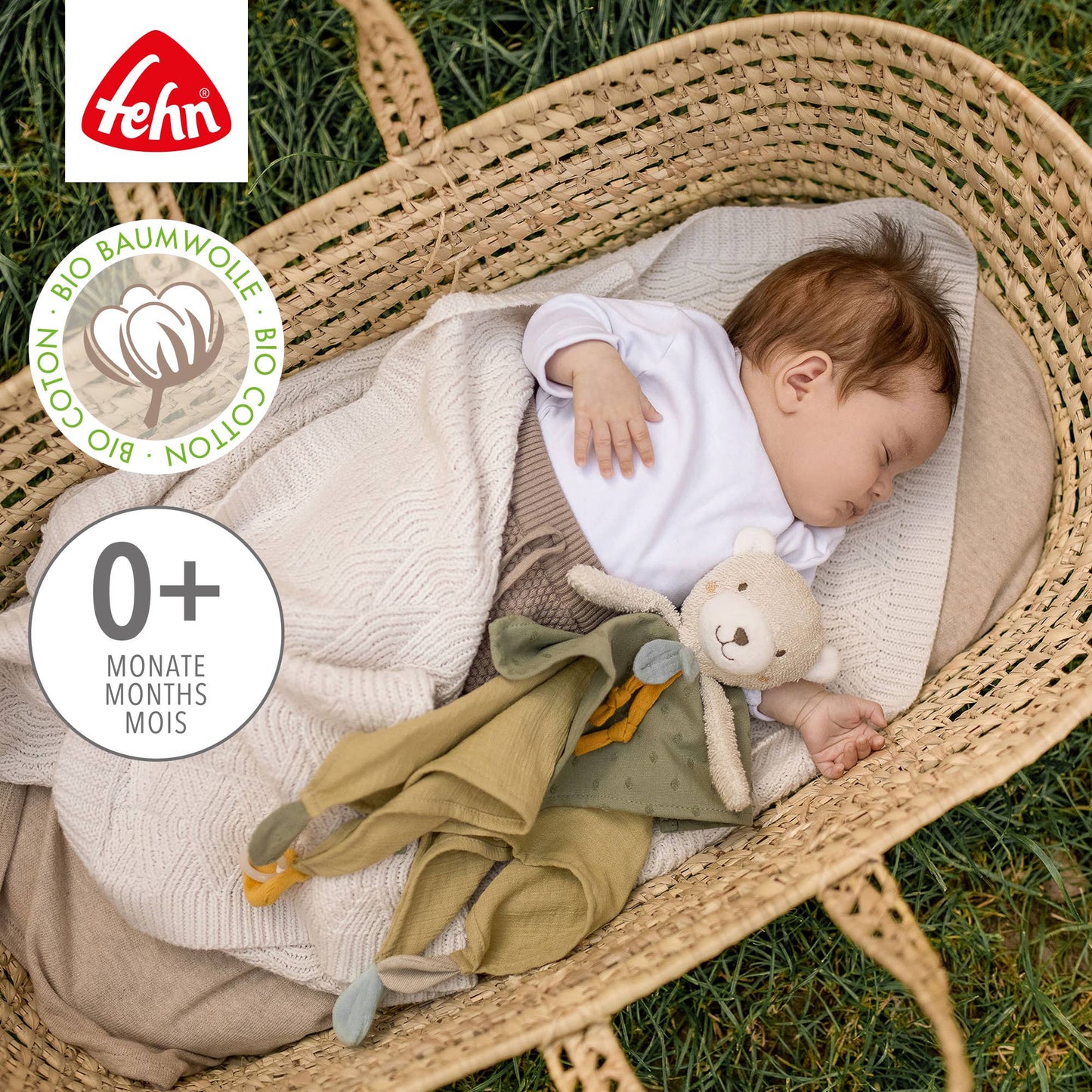 "Bär" Schmusetuch als Einschlafhilfe & Kuscheltuch von Fehn
