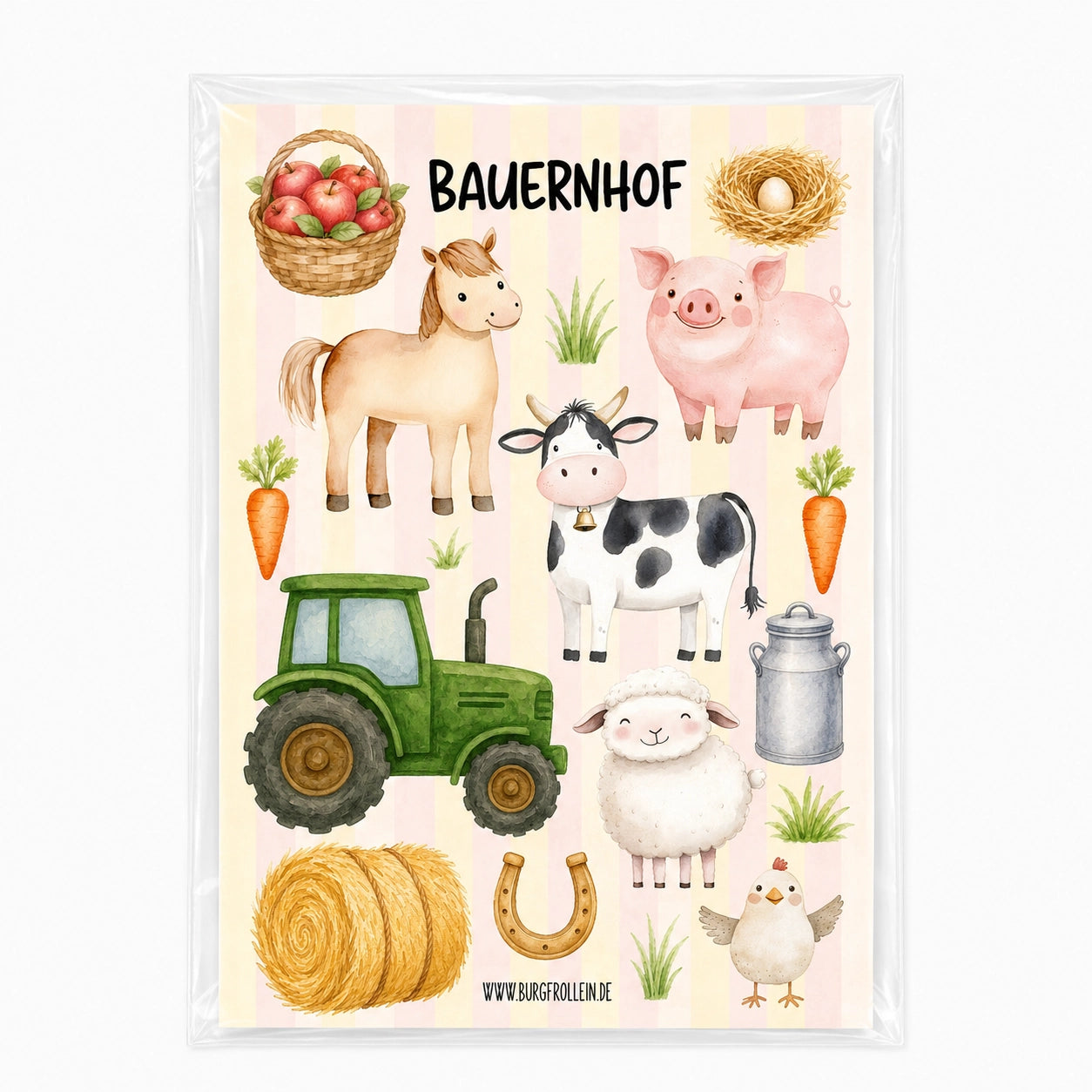 Bügelbilder Set „Bauernhof“ zum Aufbügeln (DIN A5)