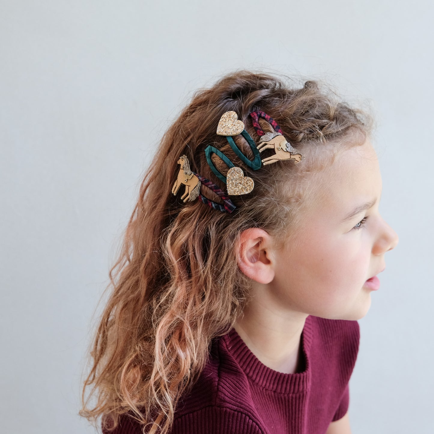 Glitzernde Pferde-Haarspangen von Mimi & Lula, 4er Set