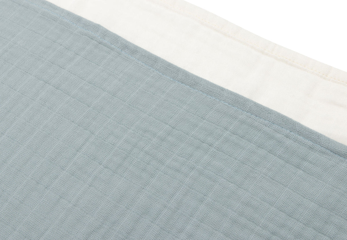 Stoffdetail der Spucktücher Sea Green/Ivory von Jollein, 4er Set aus weichem Musselin