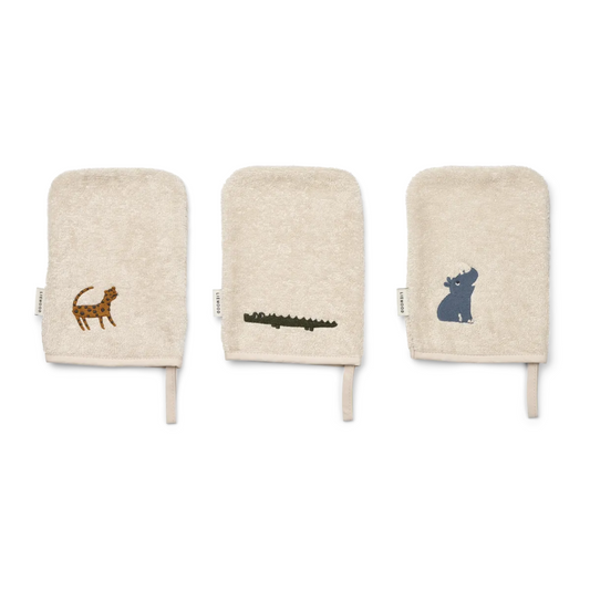 Waschlappen mit Tieren, einzeln oder 3er Set von Liewood
