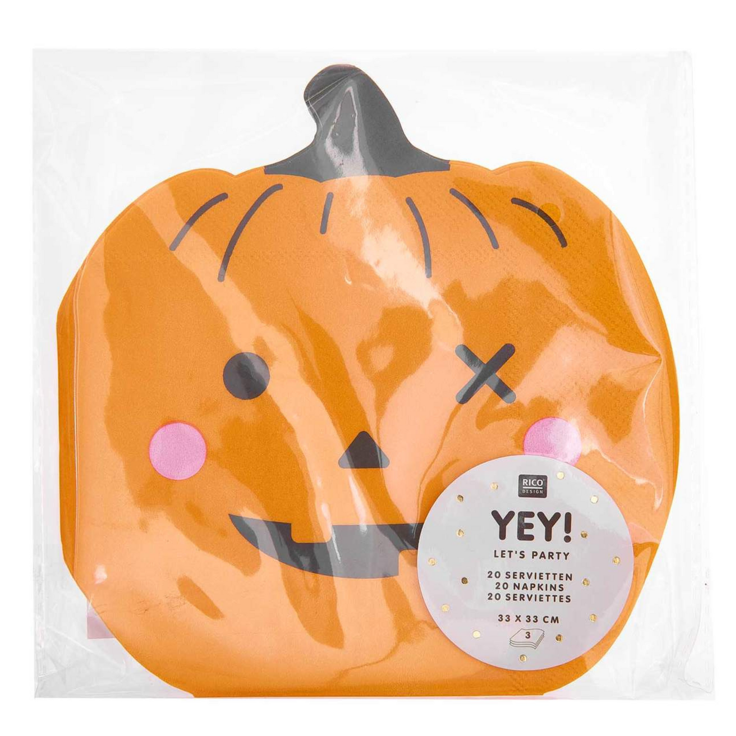 Kürbis-Servietten als Dekoration für die Halloweenparty