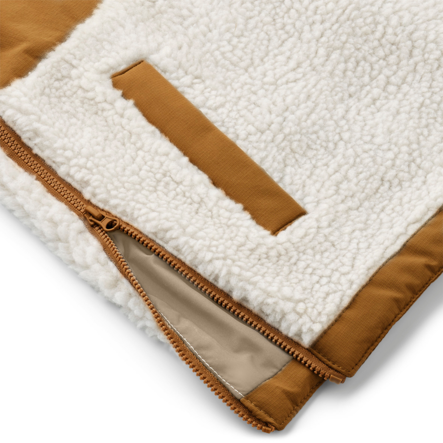 Kuschelige Winterjacke in senfgelb mit Kapuze für Kinder von 1-6 Jahren