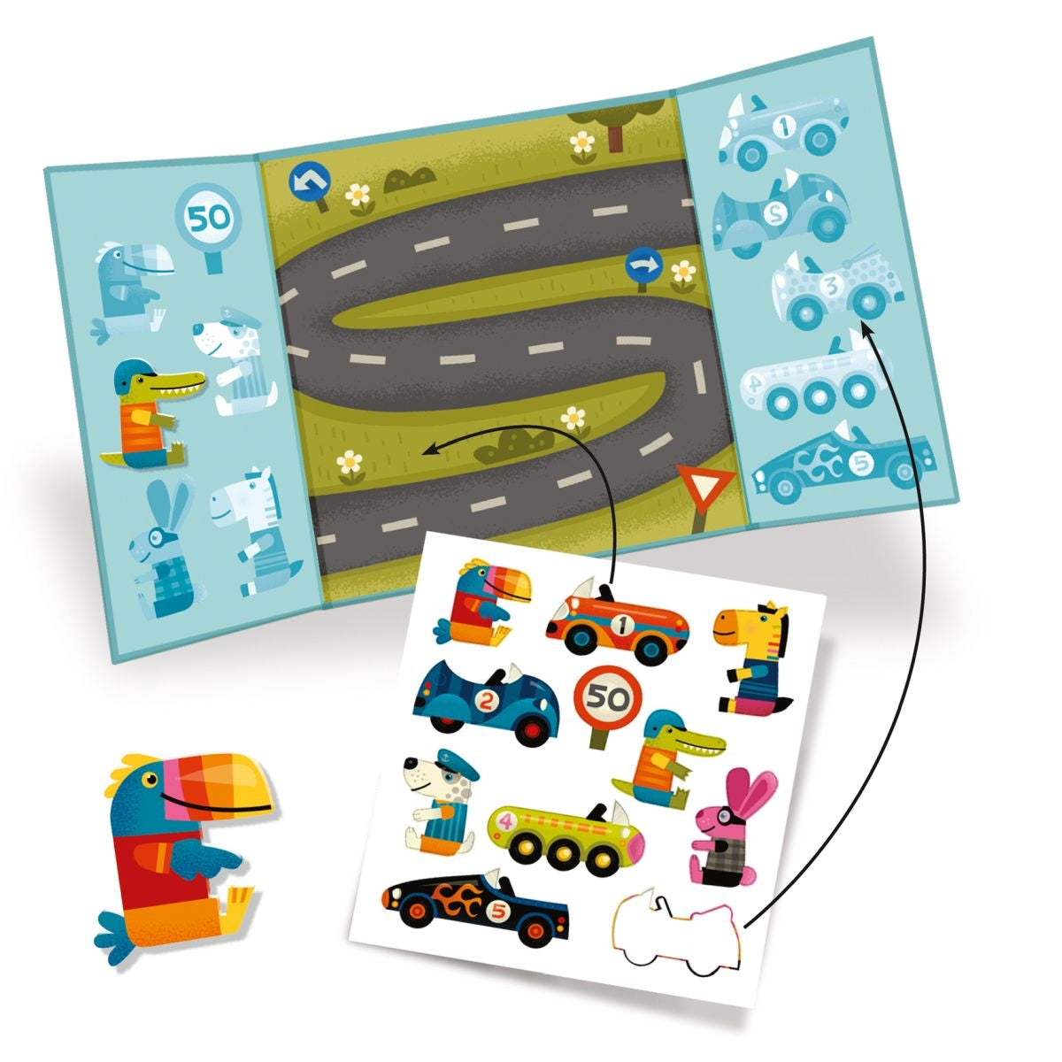 Stickerbuch "Autos" von Djeco, für Kinder ab 18 Monaten