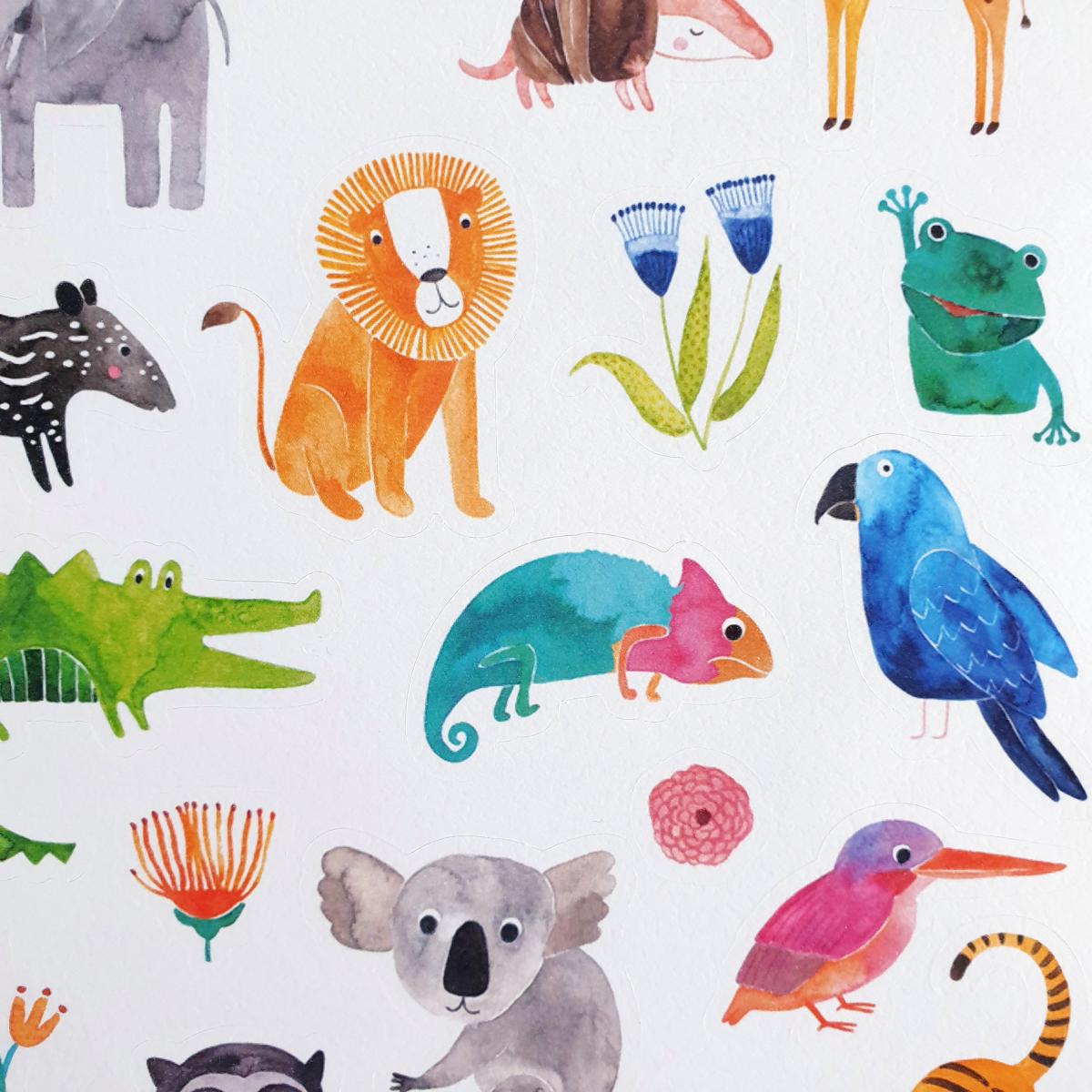 Sticker "Wilde Tiere" für Kinder von Frau Ottilie