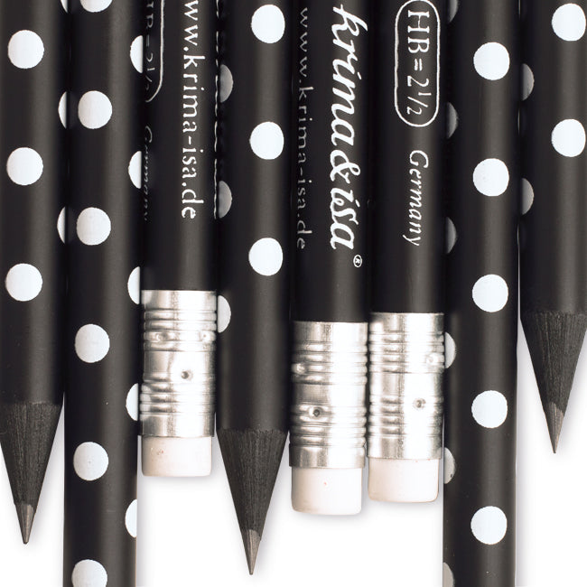 Schwarzer Bleistift "Punkte" von Krima & Isa