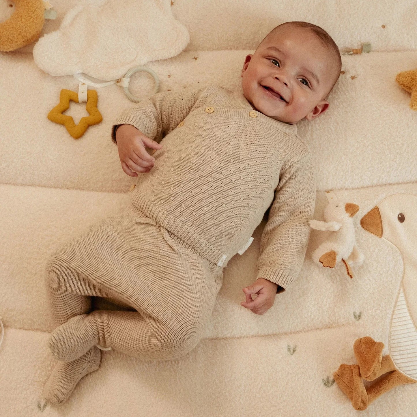 Beiges Strickoberteil "Newborn Naturals" von Little Dutch, Größe 56-74