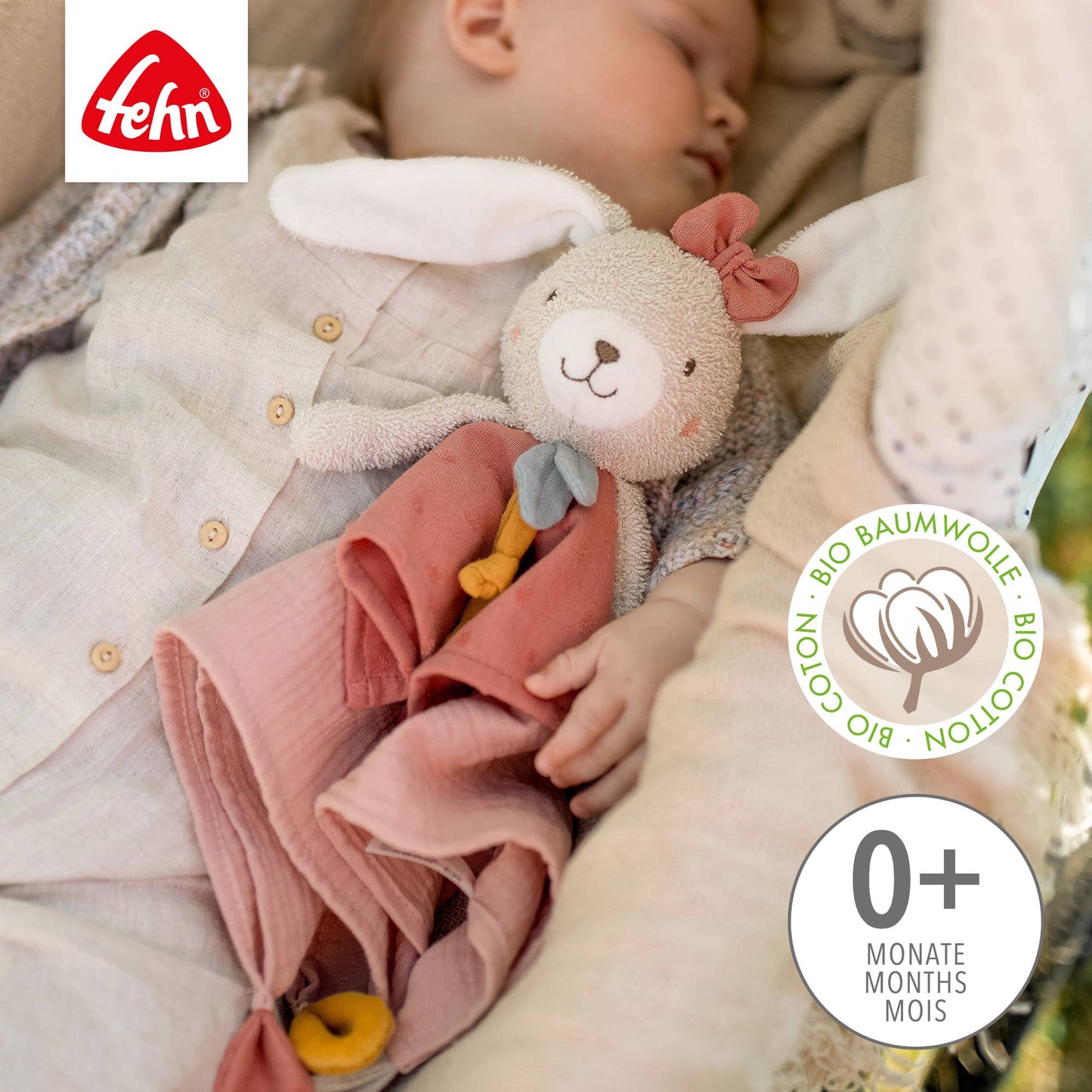 "Hase" Schmusetuch als Einschlafhilfe & Kuscheltuch von Fehn