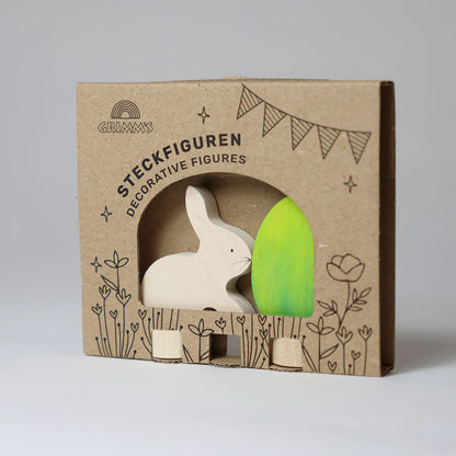 Osterei Osterset BATIK grün - Steckfigur von Grimm´s - perfekt für den Festtagsring