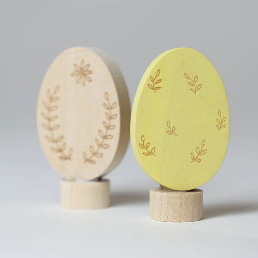 Paasei Duo Ornament - Steckfiguur van Grimm's - perfect voor de jaarring