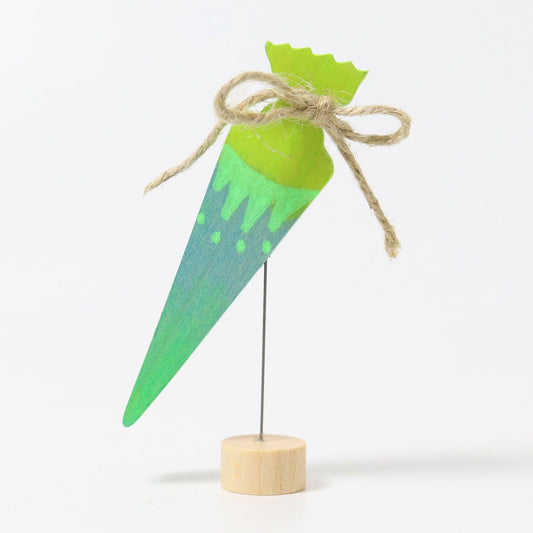 Schultüte Neongrün - Steckfigur von Grimm´s - perfekt für den Festtagsring