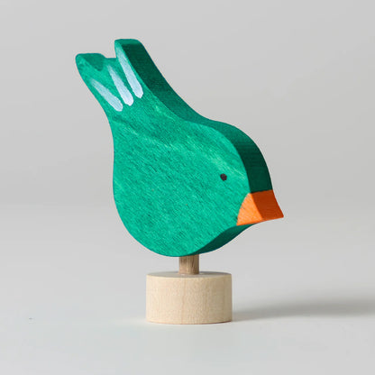 Steckfigur "Pickender Vogel" in Grün von Grimm´s - perfekt für den Festtagsring