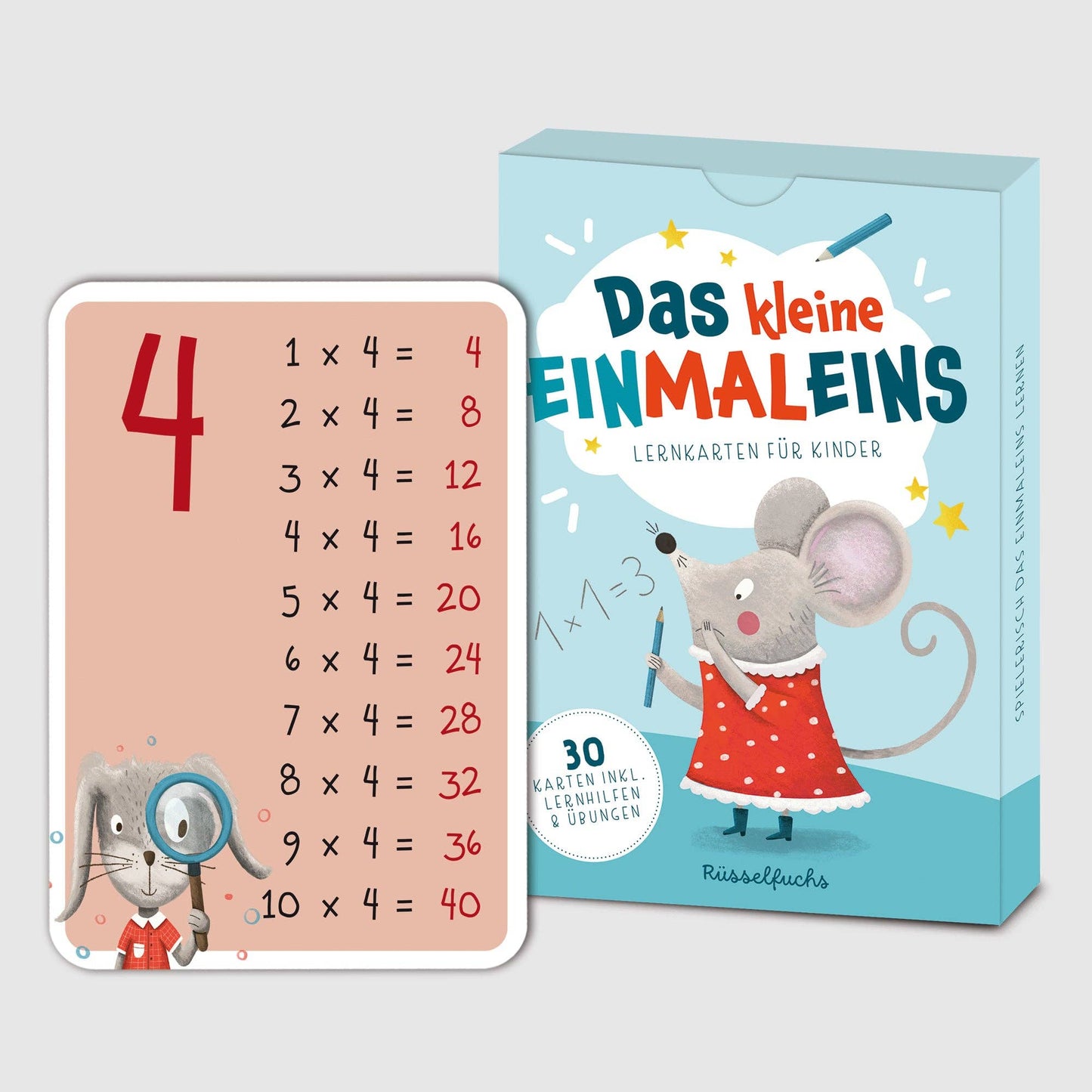 "Das kleine Einmaleins" - Lernkarten mit Zahlenreihen 1-10 von Rüsselfuchs