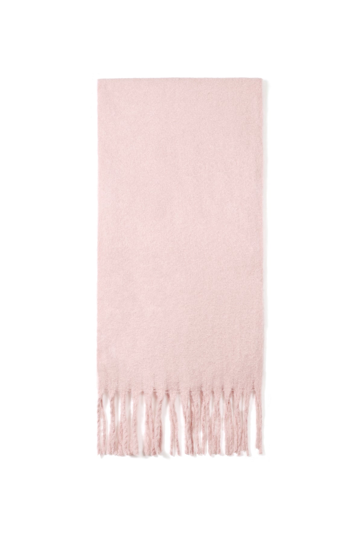 Kuscheliger Schal in rosa mit Fransen, 50x180cm