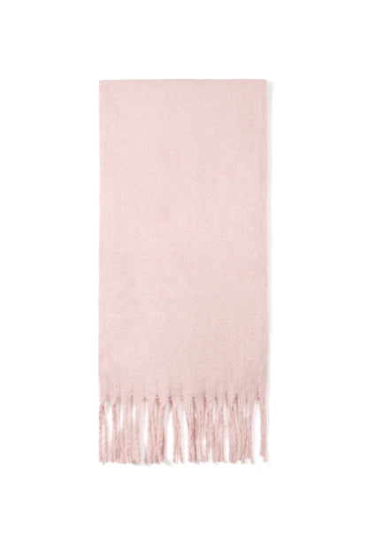 Kuscheliger Schal in rosa mit Fransen, 50x180cm