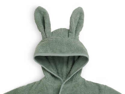 Mintgrüner Baby-Bademantel "Ash green" mit Hasenohren von Jollein (1-2 Jahre)