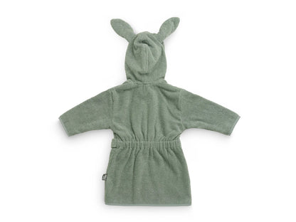 Mintgrüner Baby-Bademantel "Ash green" mit Hasenohren von Jollein (1-2 Jahre)