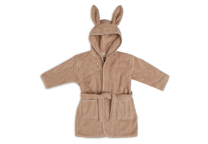 Brauner Baby-Bademantel "Biscuit" mit Hasenohren von Jollein (1-2 Jahre)