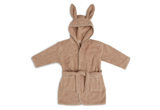 Brauner Baby-Bademantel "Biscuit" mit Hasenohren von Jollein (1-2 Jahre)