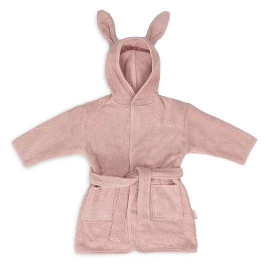 Rosa Baby-Bademantel "Wild Rose" mit Hasenohren von Jollein (1-2 Jahre)