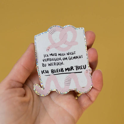Regenwurm-Glitzersticker "Ich bleib mir treu" von Liesels Wicht