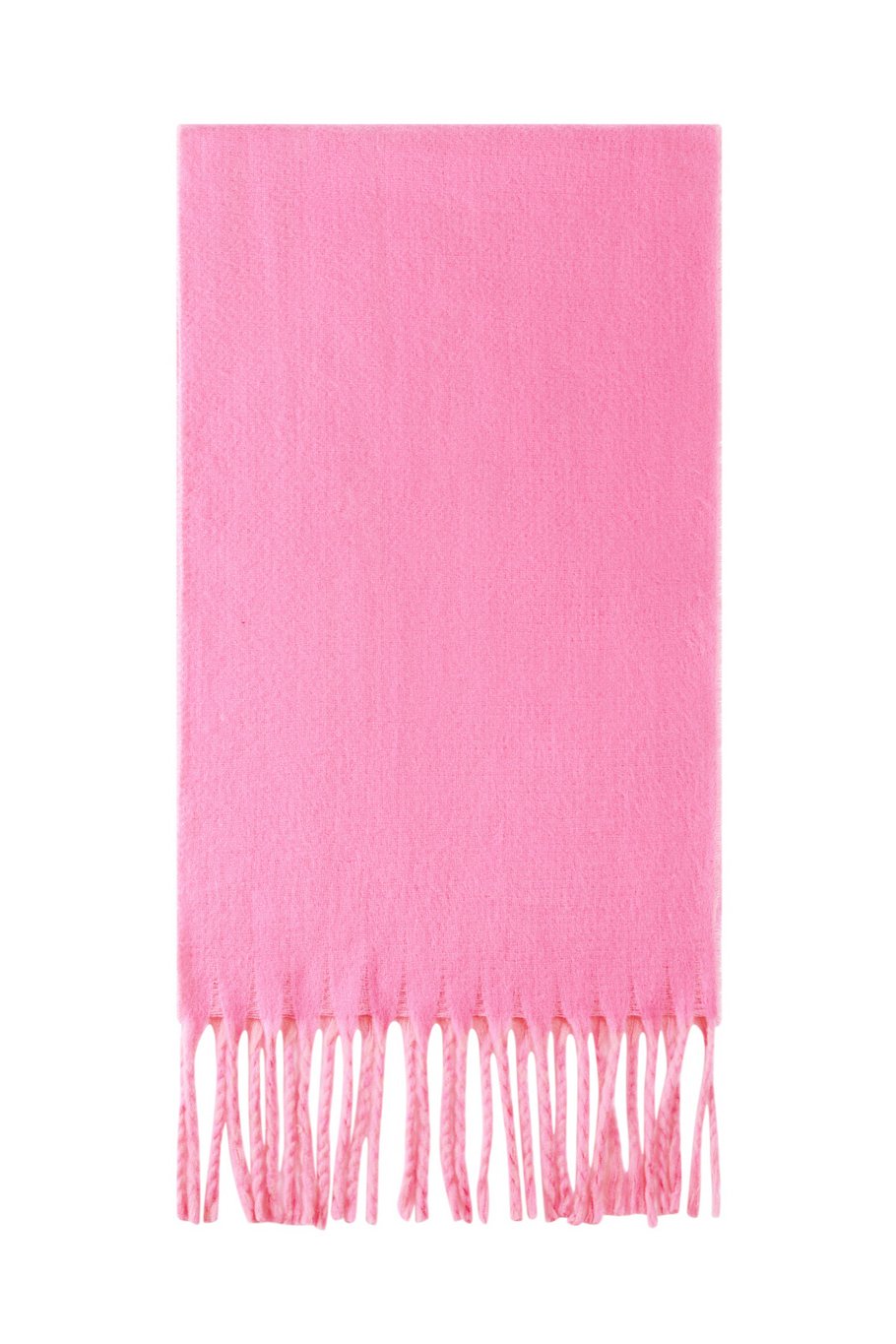 Kuscheliger Schal in pink mit Fransen, 50x180cm
