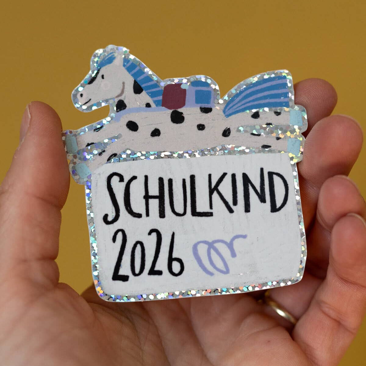 Pferde-Glitzersticker "Schulkind 2026" von Liesels Wicht