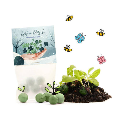 Glücksklee-Blumenmurmeln "Guten Rutsch" von Stadtgärtner