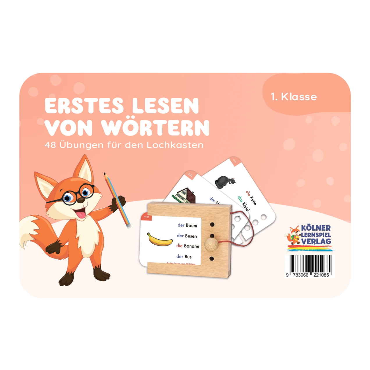 Kartensatz "Erstes Lesen von Wörtern" für den Lochkasten (1. Klasse)