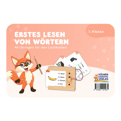 Kartensatz "Erstes Lesen von Wörtern" für den Lochkasten (1. Klasse)
