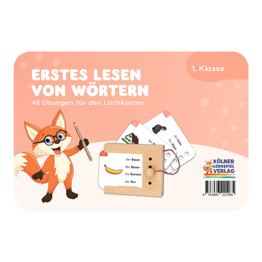 Kartensatz "Erstes Lesen von Wörtern" für den Lochkasten (1. Klasse)