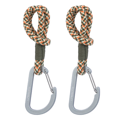 Kinderwagenhaken in Olivgrün/Orange von Lässig, 2er Set
