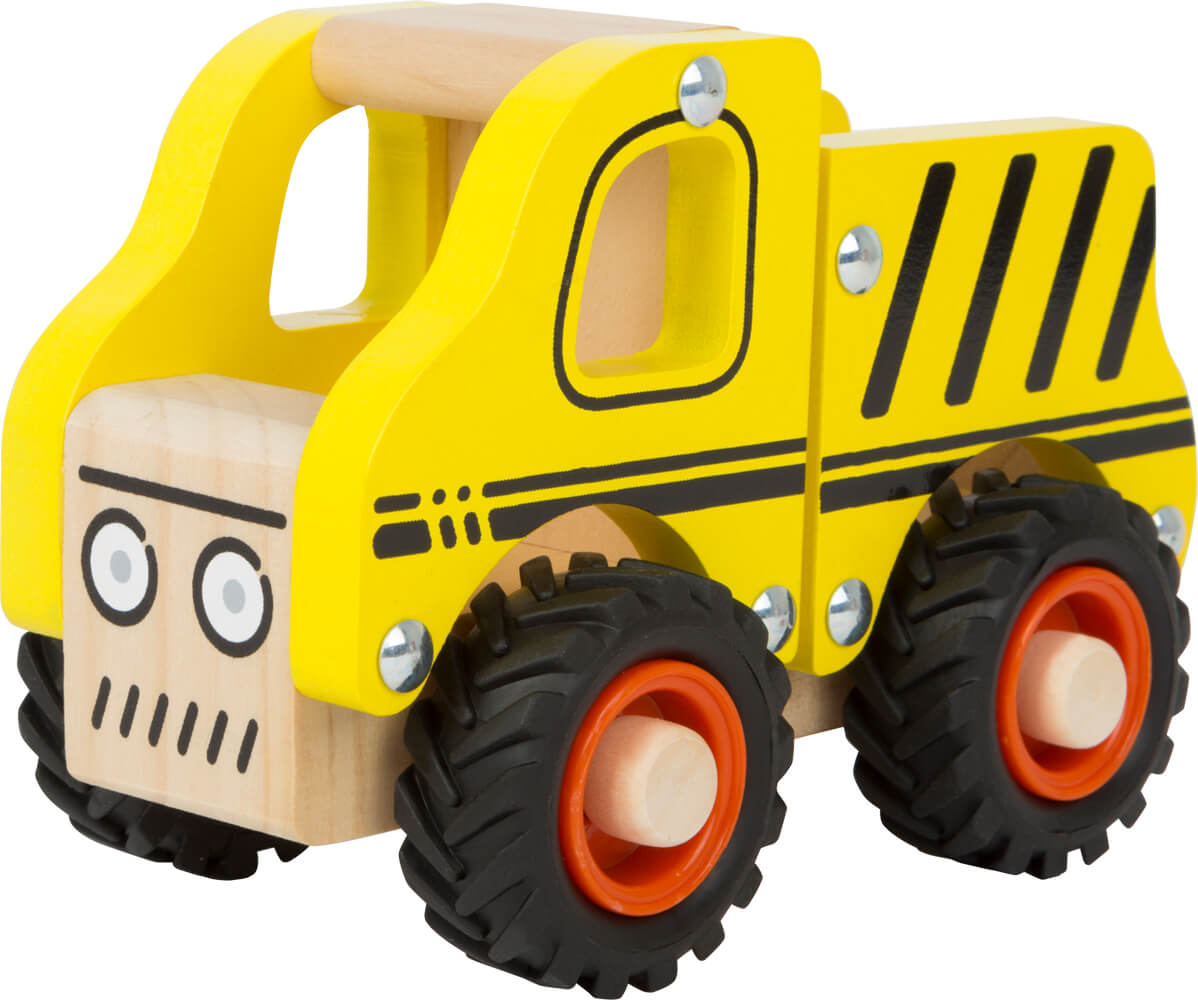 Yellow Wooden Construction Vehicle from Small Foot for Children to Play With