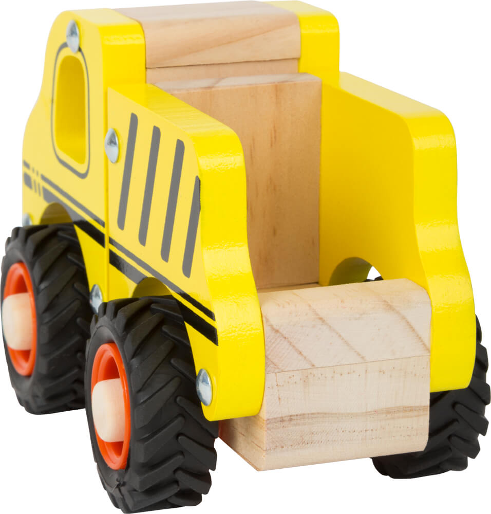 Yellow Wooden Construction Vehicle from Small Foot for Children to Play With
