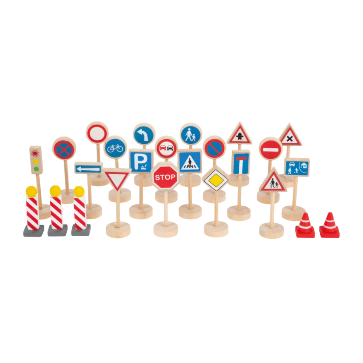Verkehrsschilder-Set aus Holz von Small Foot zum Spielen für Kinder