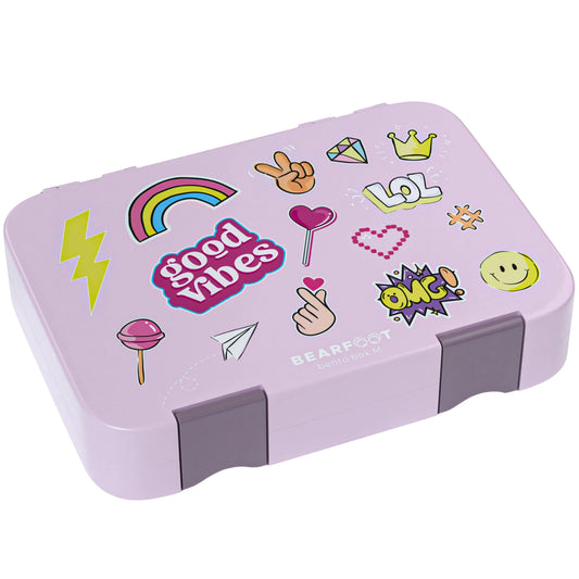 Bentobox-Brotdose mit "Good Vibes"-Motiv und Fächern