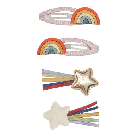 Haarspangen mit Regenbogen-Motiv, 4er Set