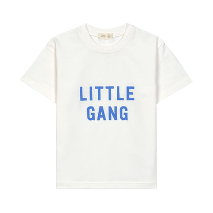 Weißes T-Shirt mit "Little Gang" Aufschrift von Lässig, Größe 62-116