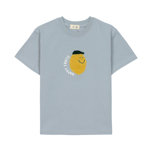 Hellblaues T-Shirt mit Zitronen-Applikation von Lässig, Größe 62-116