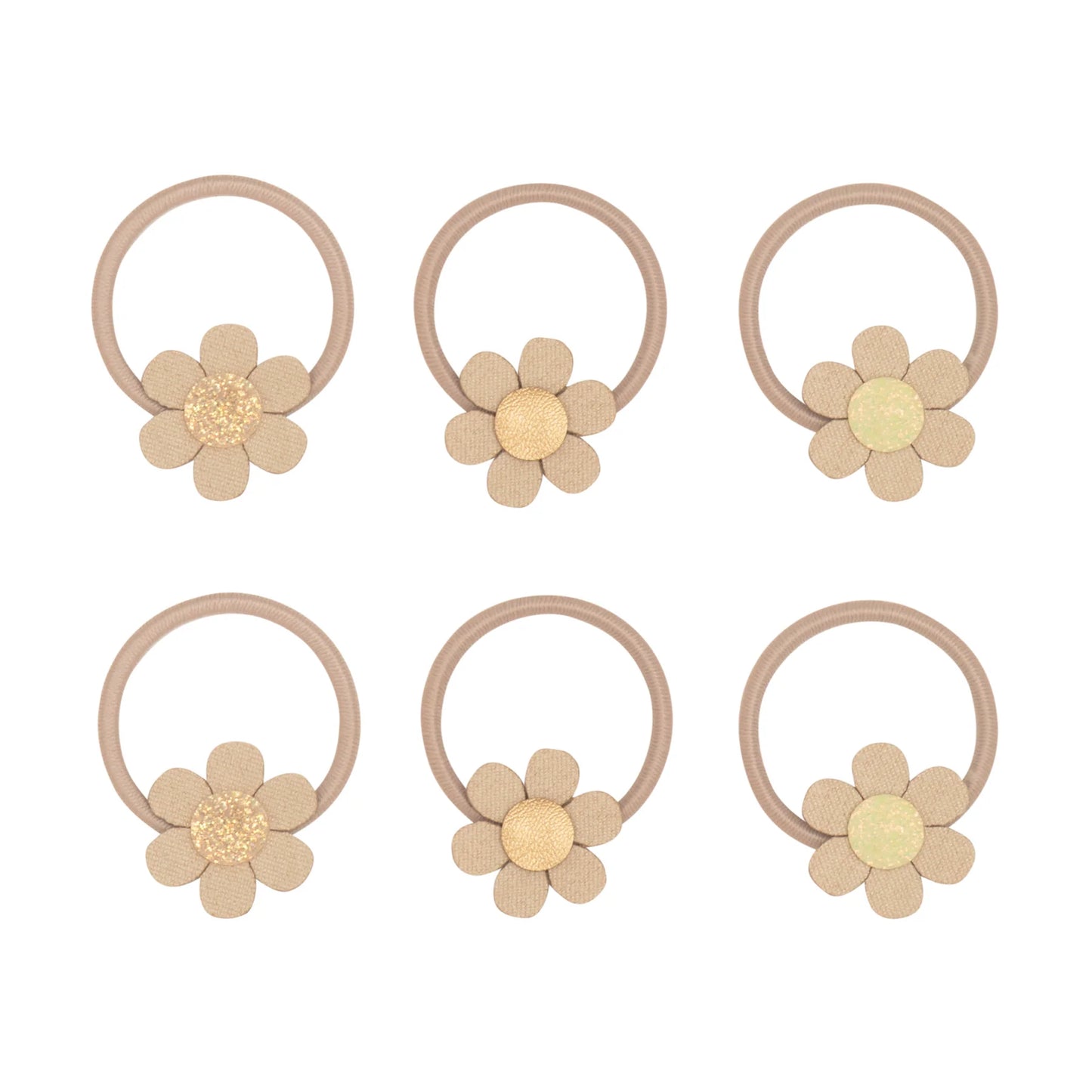 Glitzernde Mini-Haargummis mit Blumenmotiv von Mimi & Lula