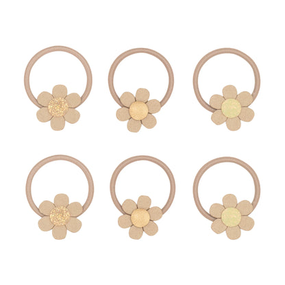 Glitzernde Mini-Haargummis mit Blumenmotiv von Mimi & Lula