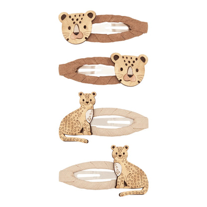 Haarspangen mit Leopardenmotiv von Mimi & Lula, 4er Set