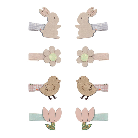 Kleine Osterhasen-Haarspangen von Mimi & Lula, 8er-Set