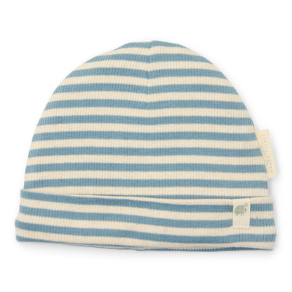 Blau-weiß gestreifte Mütze "Forest Friends" von Little Dutch, 0-6 Monate